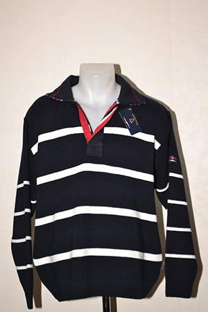 Polo "yatch club win's rayures blanches"